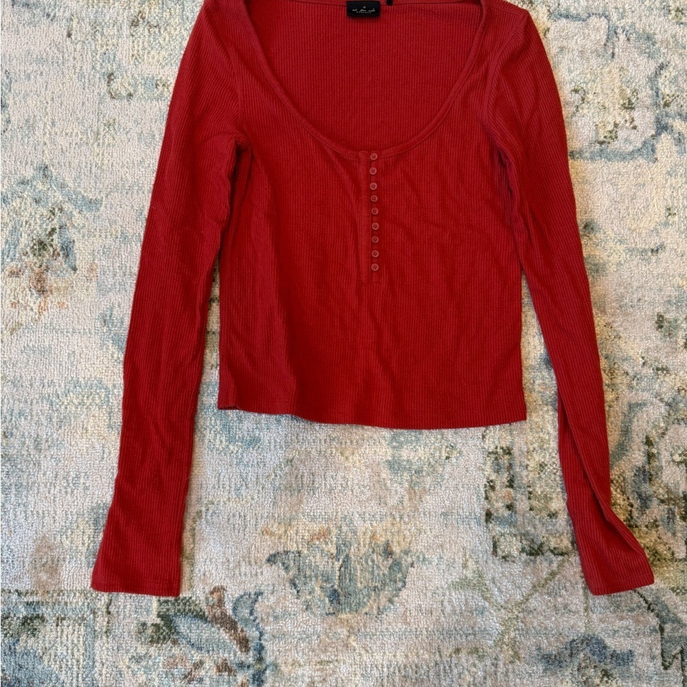 Wild Fable Scarlet Long Sleeve Top - Picture 2 of 6